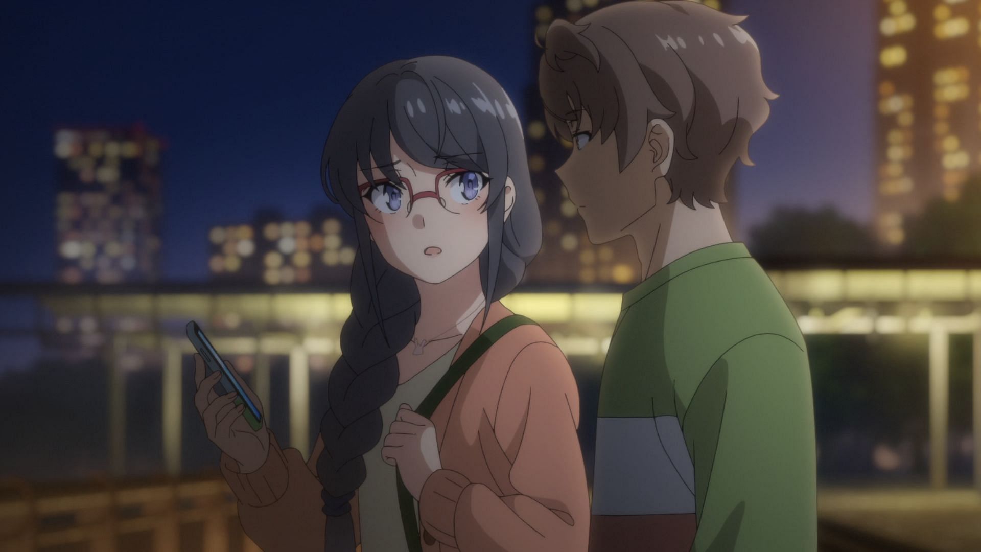 Mai and Sakuta as seen in Rascal Does Not Dream of Santa Claus (Image via CloverWorks)